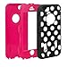 iPhone 5C Case, E LV iPhone 5C case - heavy Duty Rugged Dual Layer Hybrid Armor Defender Case Cover for iPhone 5C with 1 Screen Protector, 1 Black Stylus and 1 Microfiber - Polka Dot Hot Pink