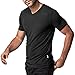 Lapasa Mens 2-Pack Undershirts Micro Modal V Neck Tag-Free T Shirts M08, Black, Large/Chest 41-43 Inches