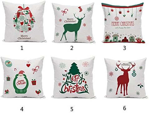 Ecomic Christmas Day Party Tropical Throw Pillow Cases Home Sofa Decorative Cushion Covers 18"x18", Set of 6