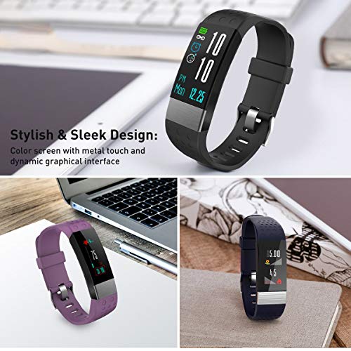 Smart Watch with Blood Pressure Monitor, Fitness Tracker Watch IP67 Waterproof Heart Rate Monitor Activity Tracker Calorie Counter Pedometer Sleep Monitor Kids Men Women Black