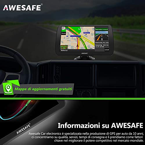 Navigatore GPS 7 Pollici Per Auto E Camion Con Bluetooth, Avvisi Vocali, Limiti Di Velocità E Mappe Aggiornabili A Vita – Ideale Per Camper E Taxi