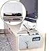 Actor Bedside Caddy Felt Storage Organizer, Under Couch Table Mattress Caddy for Holding Books Magazines Tablet Phone - Five Pockets and Side Charging Cable Hole(Grey with Hole)