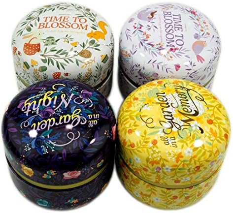 Leiqin DIY Art Metal Jar Storage Case Aluminum Tins Capsule Container Tea Can-4PCS