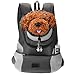 Mogoko Cat Dog Backpack Carrier, Puppy Pet Front Pack with Breathable Head Out Design and Double Mesh Padded Shoulder for Outdoor Travel Hiking (L, Black)