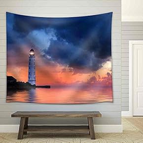 Lighthouse - Fabric Wall Tapestry Home Decor - 51x60 inches
