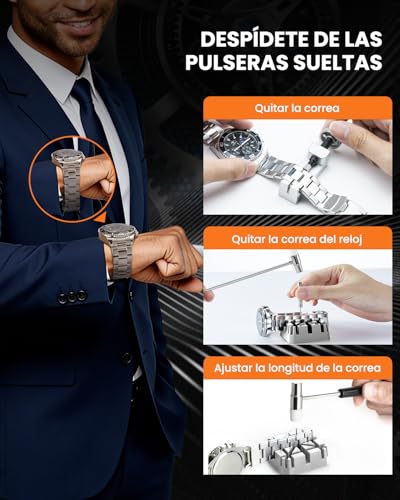 Eventronic 【New Version Watchmaker Tools, Watchmaker Kit, Change Watch Batteries, Remove Links, Open the Cover, Adjust the Strap Repair Kit Watches with Nylon Bag)