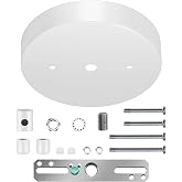 Canomo 5 1/8 Inches Ceiling Lighting Canopy Kit Single Head Pendant Light Plate Cover with All Mounting Hardware for Chandelier or Pendant Light (White)