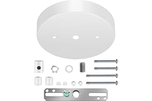 Canomo 5 1/8 Inches Ceiling Lighting Canopy Kit Single Head Pendant Light Plate Cover with All Mounting Hardware for Chandelier or Pendant Light (White)