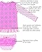 RuffleButts Baby/Toddler Girls Swimsuit Rash Guard 2-Piece Long Sleeve Set - Neon Pink Stripe Polka Dot UPF 50+ - 12-18m
