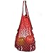 Cotton Net Shopping Tote Ecology Market String Bag Organizer (Red) by MERRY BIRD