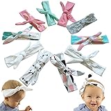 JLIKA Baby Girl Headbands Cotton Knotted Headband Headwrap Modern Turban Fashion Head Band Wrap Rabbit Ear Bows for newborns infants toddlers - 10 Pack (Modern Designs Collection)