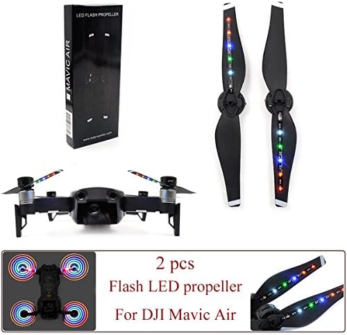 hezhixin Rechargeable LED Flash Propeller Mavic Air Low-Noise and Quick-Release USB Charging for DJI Mavic Air Accessories 2 Pieces
