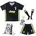 GamesDur 2018/2019 Cristiano Ronaldo #7 Third Black Soccer Kids Jersey & Short & Sock & Soccer Bag Youth Sizes (13-14 Years)
