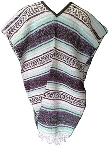 QueBaja Mexican Poncho Blanket Material Mint