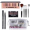 All in One Makeup Kit,12 Colors Nude Shimmer Eyeshadow Palette, Waterproof Black Eyeliner Pencil, Duo Pressed Eyebrow…