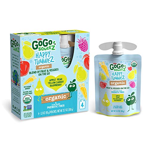 GoGo squeeZ happy tummieZ Organic Apple Pear Yellow Carrot Raspberry