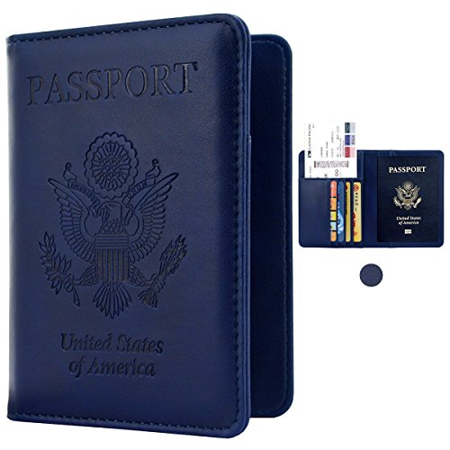 USA free shipping KINGMAS RFID Passport Leather Cover Blocking