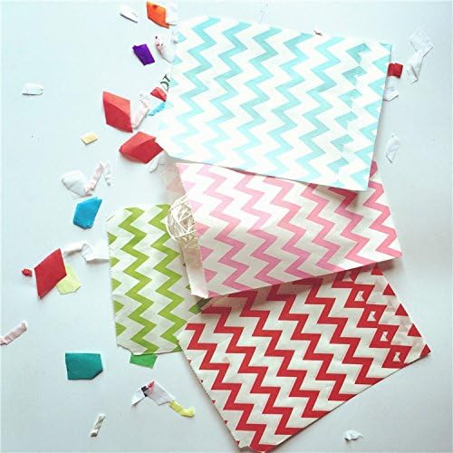5*7 Inch 100 Pcs/ Lot Chevron Candy Kraft Paper Treat Favor Bag Goodie Gift Bags For Birthday Party Decorations Kids