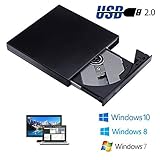 Ammiy USB 2.0 Compact External CD/Dvd Reader Drive CD Burner Writer for all Windows Laptops, Desktop, Plug and Play for Windows 7,8 XP, Vista, Apple OSx, Windows 10 need to download VLC media player