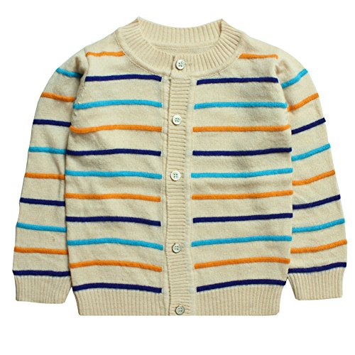 eTree Little Boys' Striped Cardigan Cashmere Knitting Sweater Size