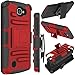 LG Optimus Zone 3 Case, LG K4 Case, LG Spree Case, Zenic Hybrid Dual Layer Armor Defender Full-Body Protective Case Cover with Kickstand & Belt Clip Holster Combo, NOT FIT LG Rebel 3(Red)