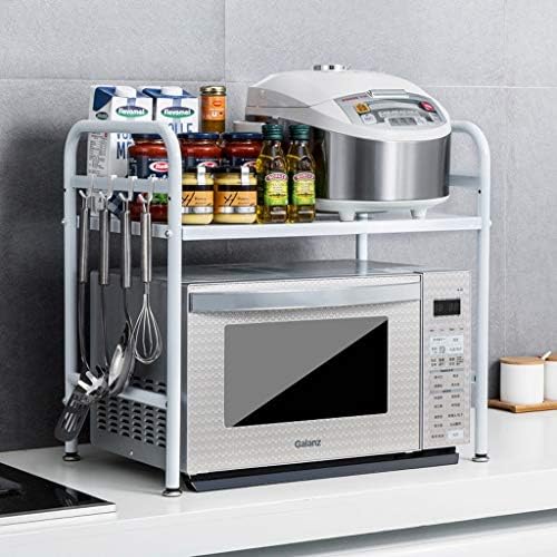 JSSFQK Kitchen Shelf Spice Storage Shelf Floor Stand 533337cm Microwave oven rack wéMicrowave oven rack (color : White, Size : 53cm)