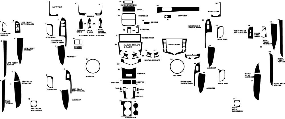 Rvinyl Rdash Dash Kit Decal Trim for Honda Accord 2003-2007 - Sticker Bomb (Venice Beach)