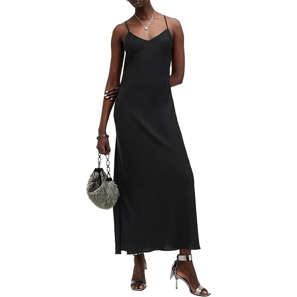knee length dresses for ladies AllSaints- Abi Lace Trim Draped Top – O'five