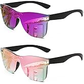 FEISEDY Trendy Rimless Mirrored One Piece Lens Sunglasses Reflective Sun Glasses B4114