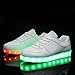 KALEIDO Unisex USB Charging 7 Colors LED Sport Shoes Flashing Fashion Sneakers Light Up Sport Shoes (5.5 B(M) US Women/4 D(M) US Men, White)