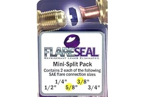 FlareSeal® 3/8" - 10 Pack Model FS06-10PK Leak Free 3/8” SAE Flare Seal Fitting - Refrigeration, HVAC, Flare Leak, Ductless, 
