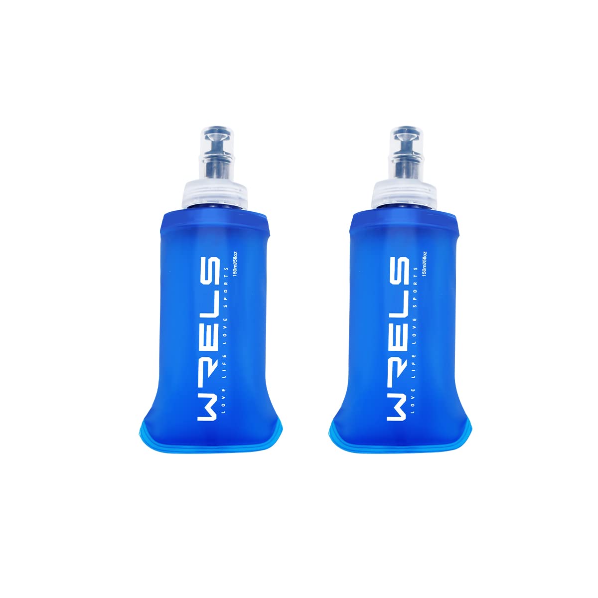Photo 1 of WRELS 2 Packs TPU Soft Flask Portable Collapsible Running Lightweight Water Bottle 150ml Energy Gel Flask for Outdoor Sports,Travel with Mouthpeice Cover(150ml-2 Packs)