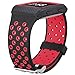 SKYLET Compatible with Fitbit Ionic Bands for Men with Case, Soft Replacement Sport Wristband Compatible with Fitbit Ionic Smart Watch with Metal Clasp Women[Black-Red]