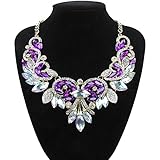 Women's Summer Fashion Jewelry AB Color Crystal Choker Statement Necklace