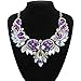 Women's Summer Fashion Jewelry AB Color Crystal Choker Statement Necklace