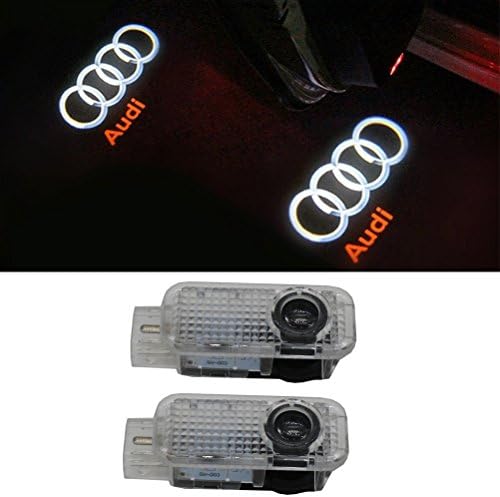 Klinee Easy Installation Car Door LED Logo Projector Ghost Shadow Lights Symbol Emblem Courtesy Step Lights for Audi