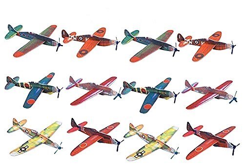 Kidsco Flying Glider Planes - Toy For Party, Kids & All Ages - Hand Launch - Easy Assembly - Styrofoam Assorted, 8 Inch (SET OF 24) - By