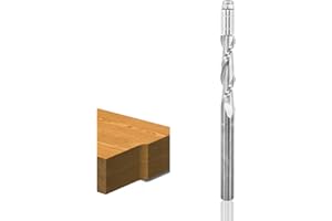 Akylin Spiral Flush Trim Up Cut Router Bits 1/4" Shank with 4 Bearings, Solid Carbide Spiral Flush Cut Router Bit, 1-1/8" Cut