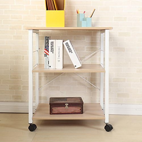 Einfach Zu Montieren Stabil Mikrowellenhalter Standregal Metallregal Aus Holz Stahl Sogesfurniture 3 Ebenen Kuchenwagen Servierwagen Rollwagen Fur Kuche Und Wohnzimmer Ahorn Bheu W4 Mp Kuchenwagen
