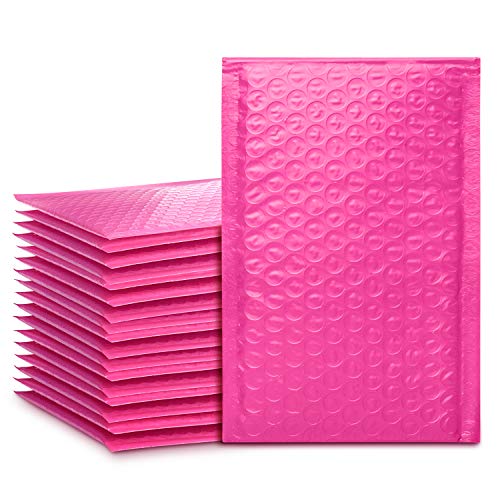Fu Global Upgrade Opaque Pink #000 Poly Bubble Mailer Self Seal Padded Envelopes Pack of 50 (Pink, 4x8)