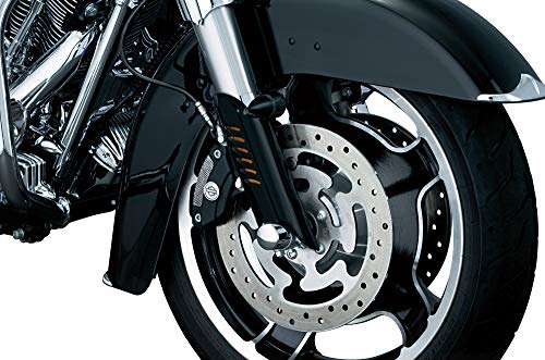 Kuryakyn 7209 Motorcycle Accent Accessory: Lower Fork Leg Deflector Shields with Fender Boss Covers for 2000-13 Harley-Davidson Motorcycles, Gloss Black, 1 Pair
