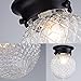 Truelite Industrial Antique Style Plantation Collection Flush Mount Ceiling Light Prismatic Glass Globe Light Fixtures