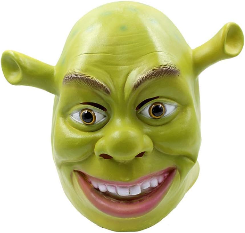 Deluxe Halloween Costume Party Latex Cosplay Full Head Green Adult Mask