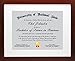 11x14 Mahogany Certificate Document Frame Mat to 8.5x11 - Wide Molding - Includes Attached Hanging Hardware and Desktop Easel - Display Certificates, a Picture, Diploma, Photo, Award, or Documents