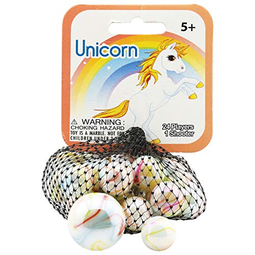 Mega Marbles 3 Pack - Enchanted Forrest, Dragon, & Unicorn Game Nets - Includes 1 Shooter Marble & 24 Player Marbles Per Net - Thumbnail 3