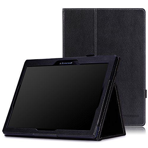 Lenovo Tab 2 A10 / TAB-X103F Tab 10 Case - MoKo Slim Folding Cover Smart Case with Auto Wake/Sleep for Lenovo Tab2 A10-70 / TAB-X103F Tab 10 / Tab3 10 Business Tablet, Black