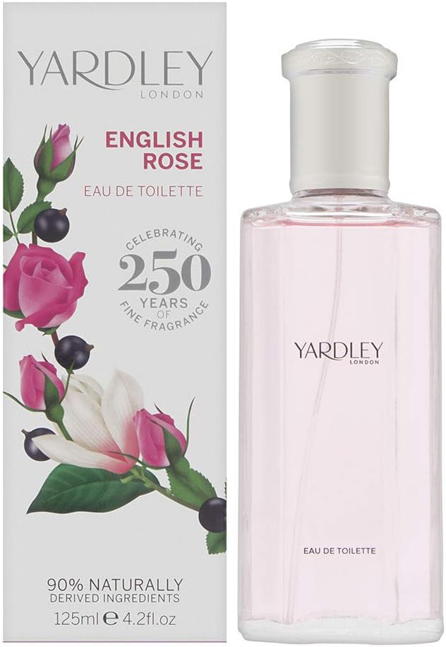 Yardley English Rose Eau de Toilette, Floral Womens Perfume with Notes of Magnolia and Violet, Fragrant Rose Perfume for Women 125ml