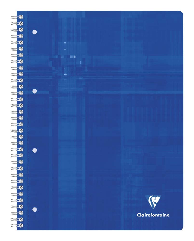 Clairefontaine 8251C Set of 5 Spiral Notebooks - A4+ 22.5x29.7 cm - 160 Detachable Perforated Seyes Ruled Pages - 90 gsm White Paper - Laminated Card Cover - Random Colours