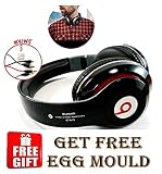 HD Bluetooth Headphone Wireless Over Ear Headset Earphone with Built-in FM Radio Mic Micro SD Card Slot Volume Control Compatible for all mobiles With Free Stainless Steel Egg mould Inside the box.