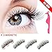 Magnetic False Eyelashes, Triple 3 Magnetic 0.2mm Ultra Thin 3D Reusable Fake Lashes,No Glue Required,Full Size Natural Look 1 Pair (4pcs3magnetic+clip)